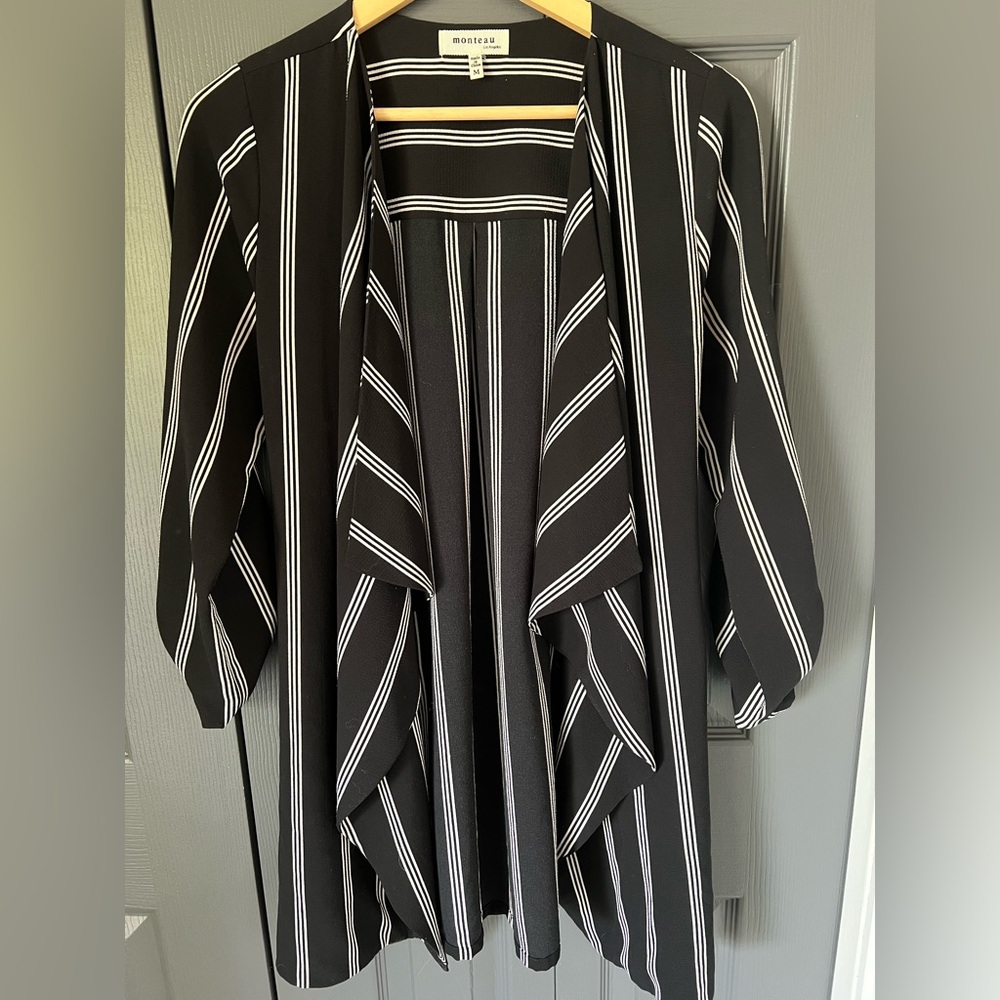 B4-84- Monteau Black and White Cardigan